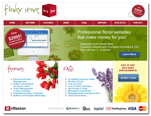 Flower Store In a Box, the only off the shelf software for selling Flowers Online!