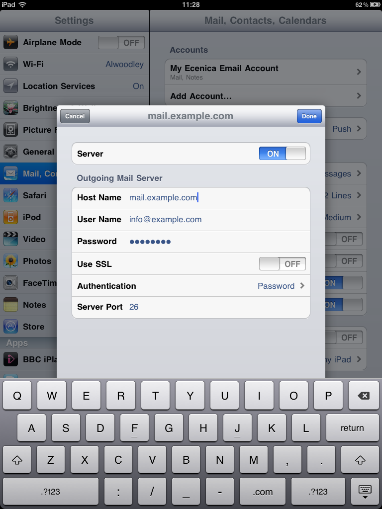 iPad-Setup-SMTP-Settings