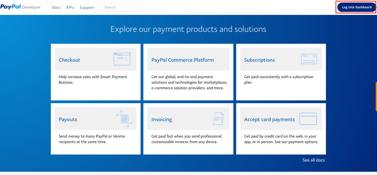 PayPal Developer Login