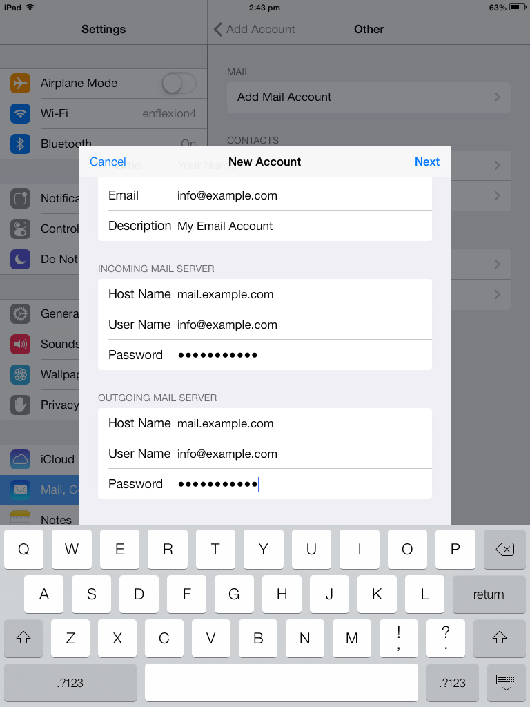 Add Email Account to iPad